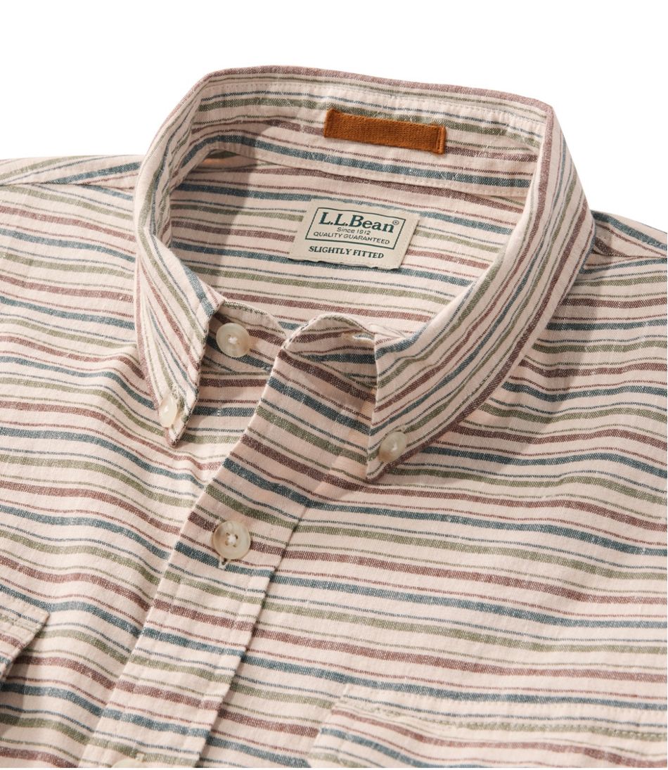 Stripe Men's Stonecoast Hemp Shirt Slightly Fitted Untucked Fit Long-Sleeve