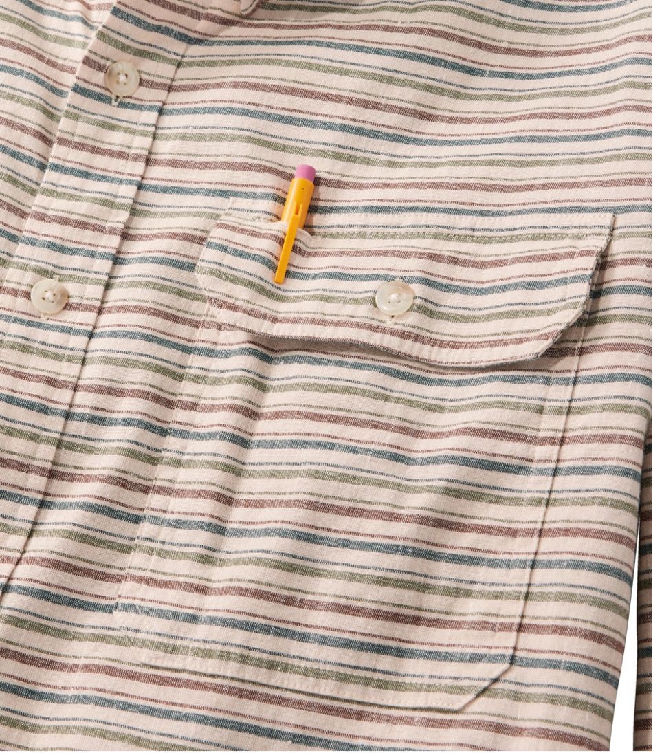 Stripe Men's Stonecoast Hemp Shirt Slightly Fitted Untucked Fit Long-Sleeve