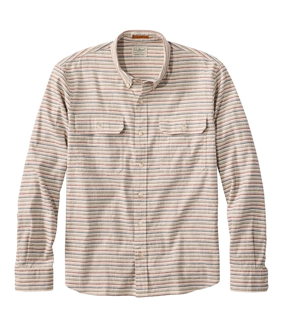 Stripe Men's Stonecoast Hemp Shirt Slightly Fitted Untucked Fit Long-Sleeve