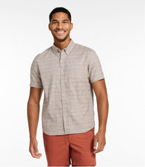 Short-Sleeve Stripe Slightly Fitted Untucked Fit Men's Stonecoast Hemp Shirt
