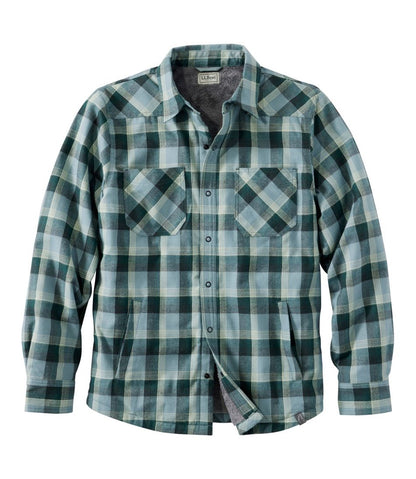 Men's Katahdin Performance Flannel Shirt-Jacket, Hi-Pile Fleece-Lined Plaid