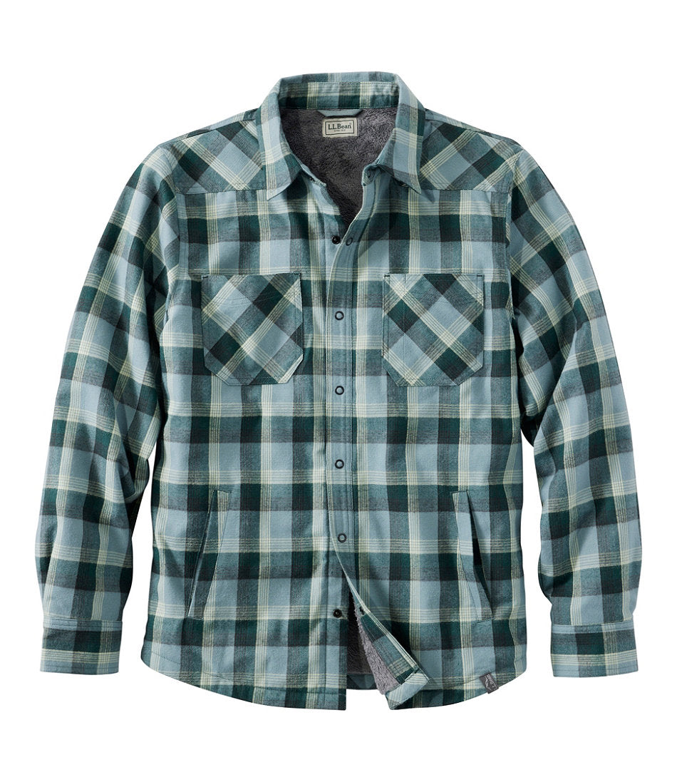 Hi-Pile Fleece-Lined Plaid Men's Katahdin Performance Flannel Shirt-Jacket