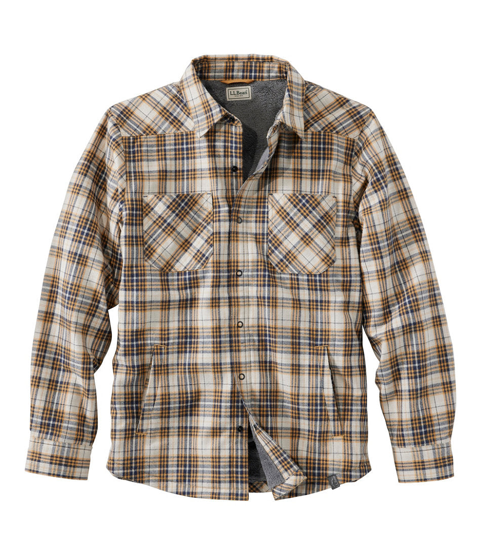 Hi-Pile Fleece-Lined Plaid Men's Katahdin Performance Flannel Shirt-Jacket