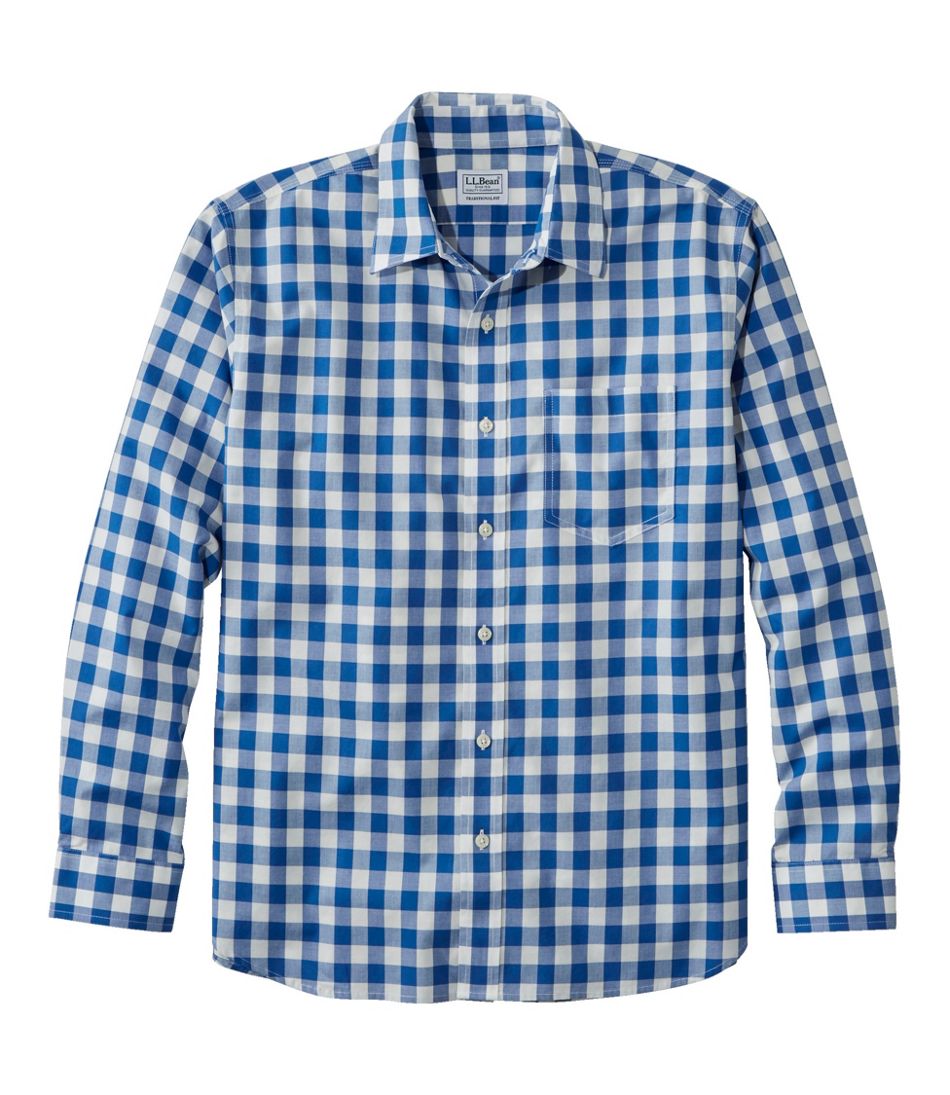 Long-Sleeve Men's Bean's Wrinkle-Free Everyday Shirt Traditional Untucked Fit Plaid