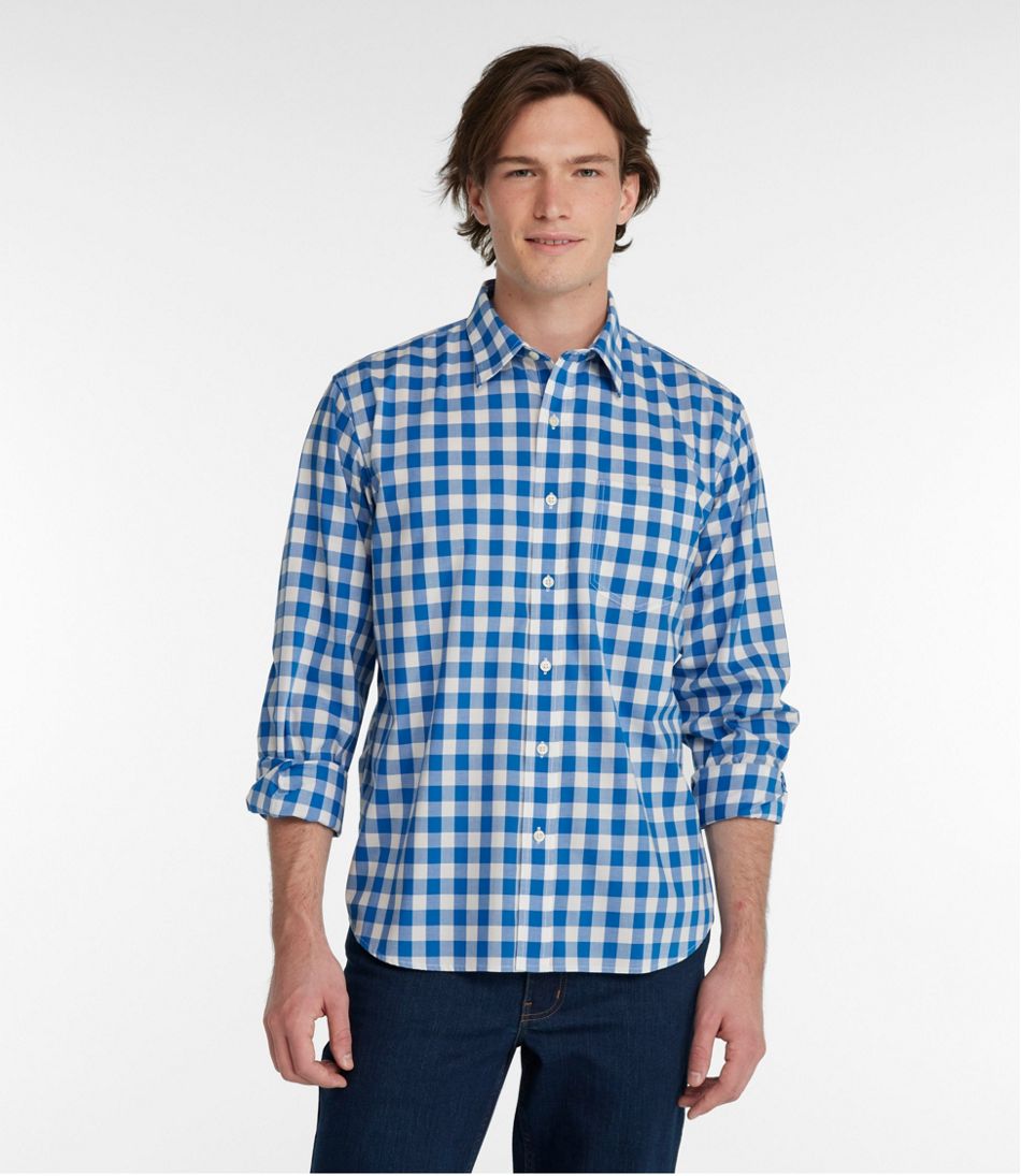 Long-Sleeve Men's Bean's Wrinkle-Free Everyday Shirt Traditional Untucked Fit Plaid