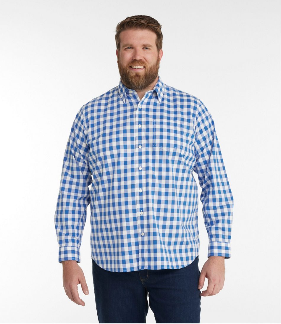 Long-Sleeve Men's Bean's Wrinkle-Free Everyday Shirt Traditional Untucked Fit Plaid