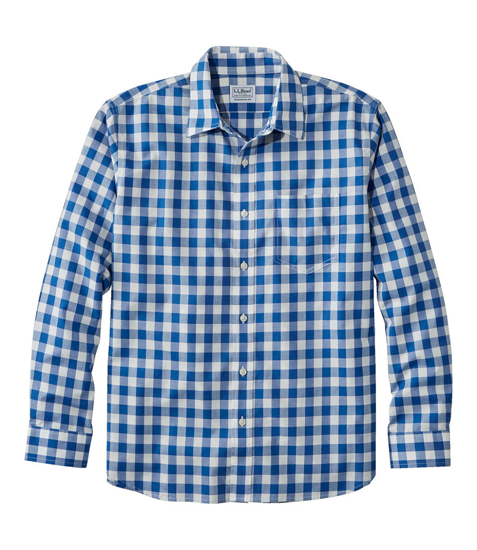 Long-Sleeve Men's Bean's Wrinkle-Free Everyday Shirt Traditional Untucked Fit Plaid