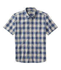 Plaid Slightly Fitted Untucked Fit Men's Comfort Stretch® Chambray Shirt Short-Sleeve