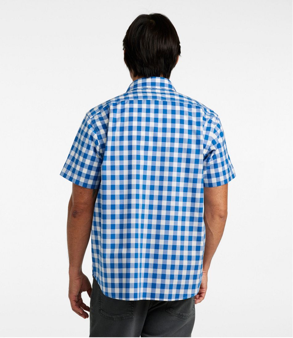 Men's Bean's Wrinkle-Free Everyday Shirt Plaid Traditional Untucked Fit Short-Sleeve