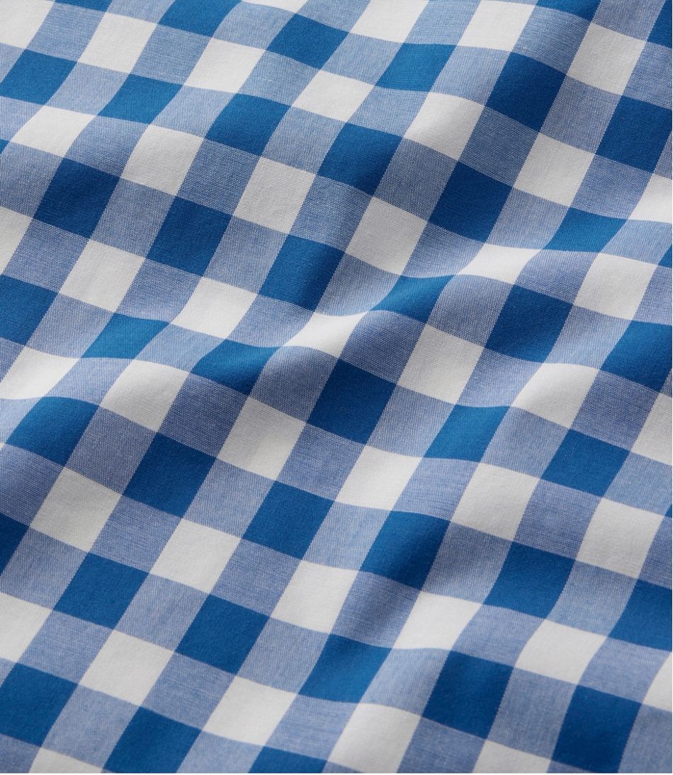 Men's Bean's Wrinkle-Free Everyday Shirt Plaid Traditional Untucked Fit Short-Sleeve
