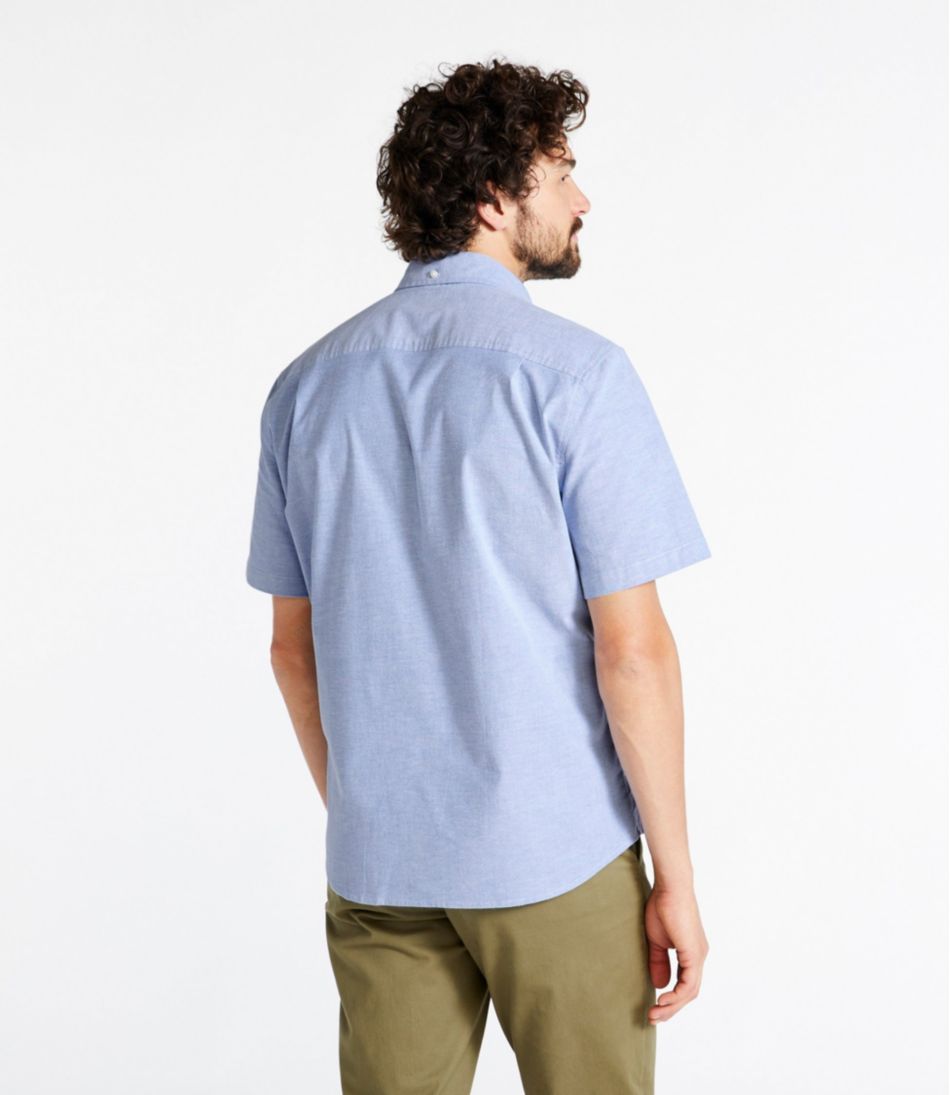 Men's Comfort Stretch® Oxford Shirt Slightly Fitted Untucked Fit Short-Sleeve