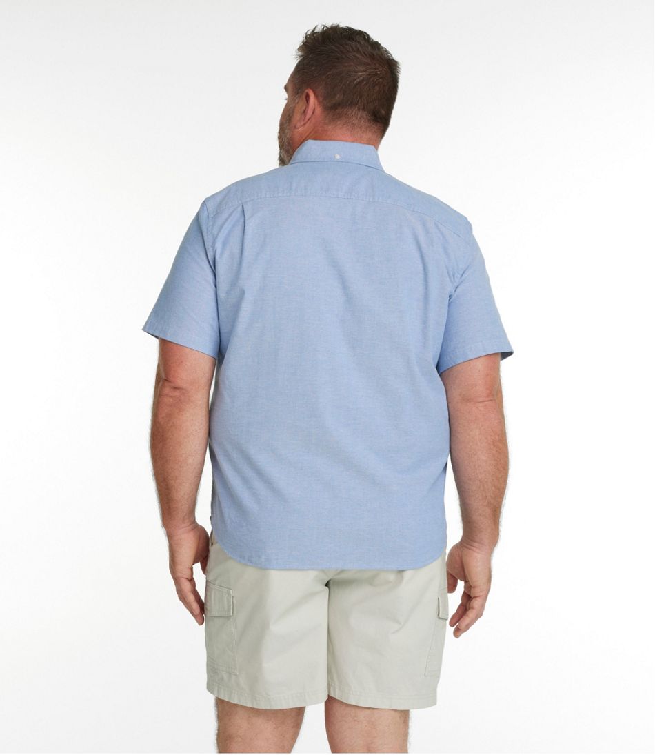 Men's Comfort Stretch® Oxford Shirt Slightly Fitted Untucked Fit Short-Sleeve