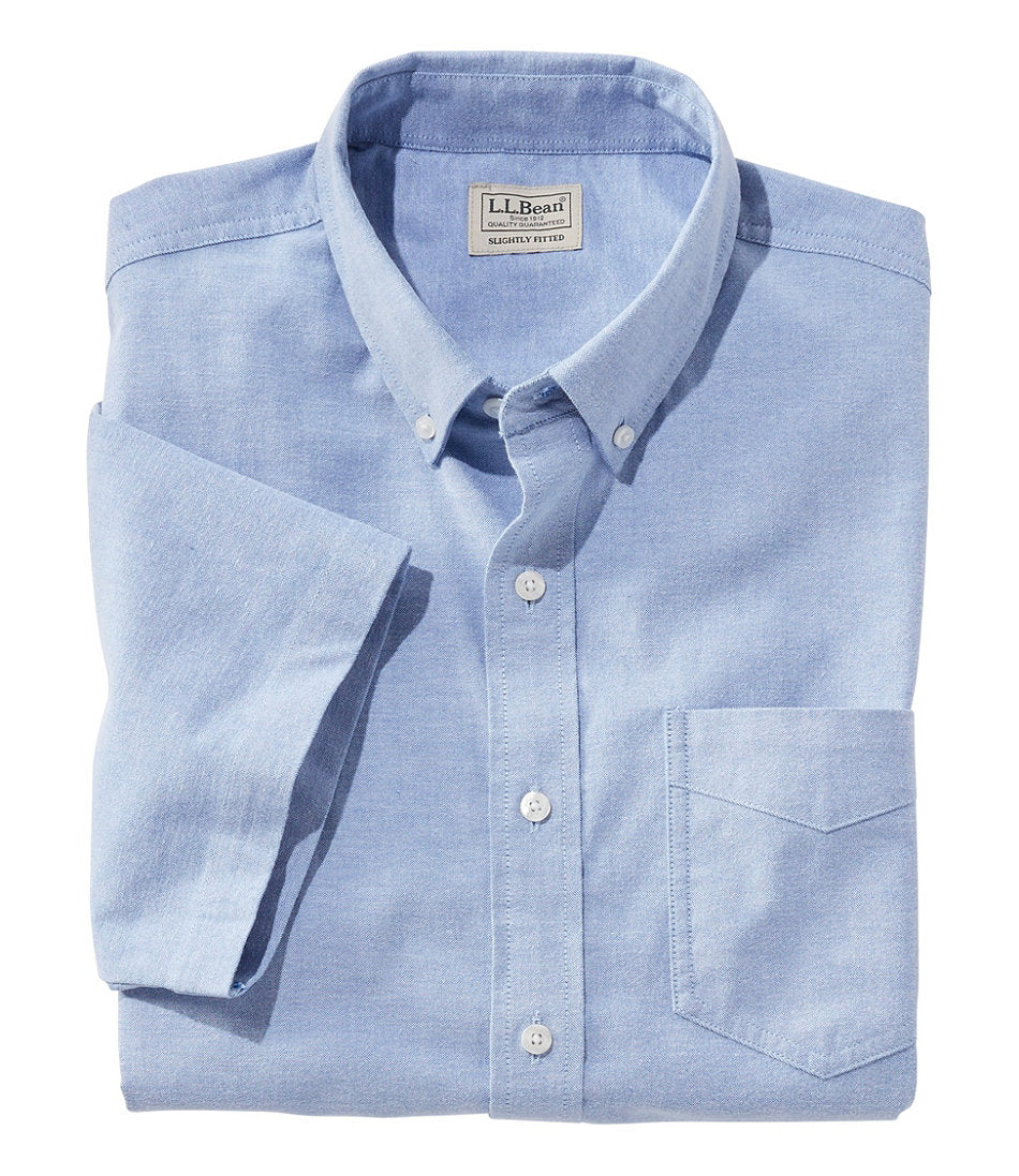 Men's Comfort Stretch® Oxford Shirt Slightly Fitted Untucked Fit Short-Sleeve