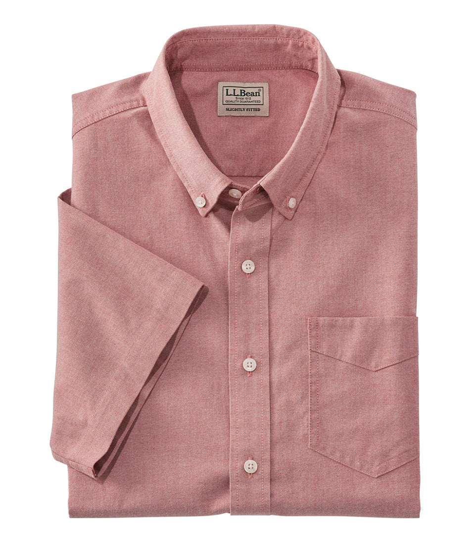 Men's Comfort Stretch® Oxford Shirt Slightly Fitted Untucked Fit Short-Sleeve