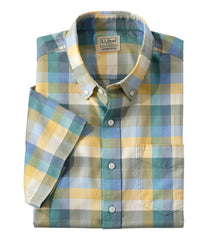 Men's Comfort Stretch® Oxford Slightly Fitted Untucked Fit Short-Sleeve Plaid
