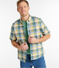 Men's Comfort Stretch® Oxford Slightly Fitted Untucked Fit Short-Sleeve Plaid