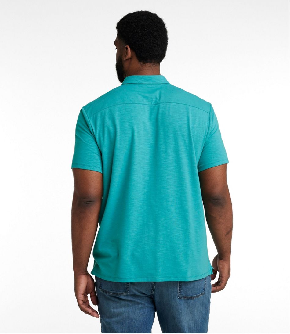 Men's Lakewashed Performance Shirts Short-Sleeve Button-Front Shirt