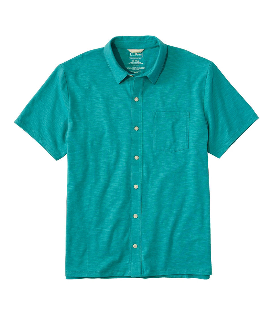 Men's Lakewashed Performance Shirts Short-Sleeve Button-Front Shirt