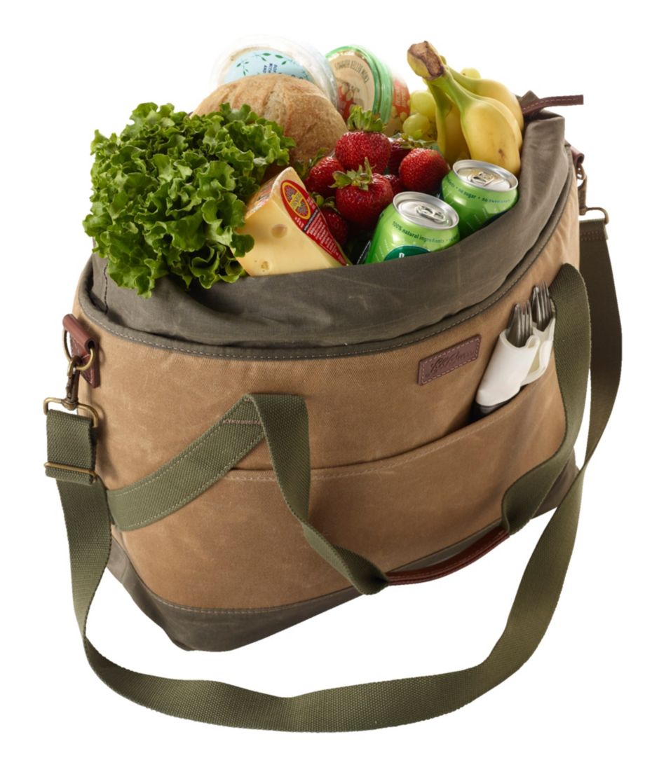 Insulated Waxed-Canvas Tote Large