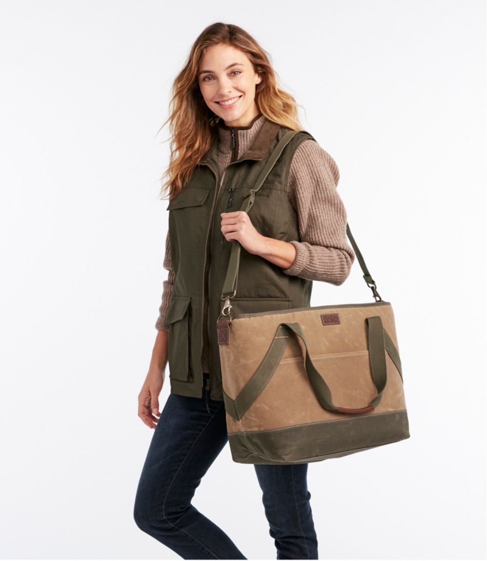Insulated Waxed-Canvas Tote Large