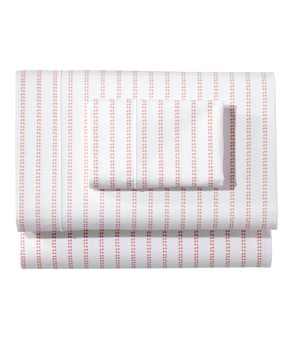 Sunwashed Percale Sheet Collection Stripe Leaf