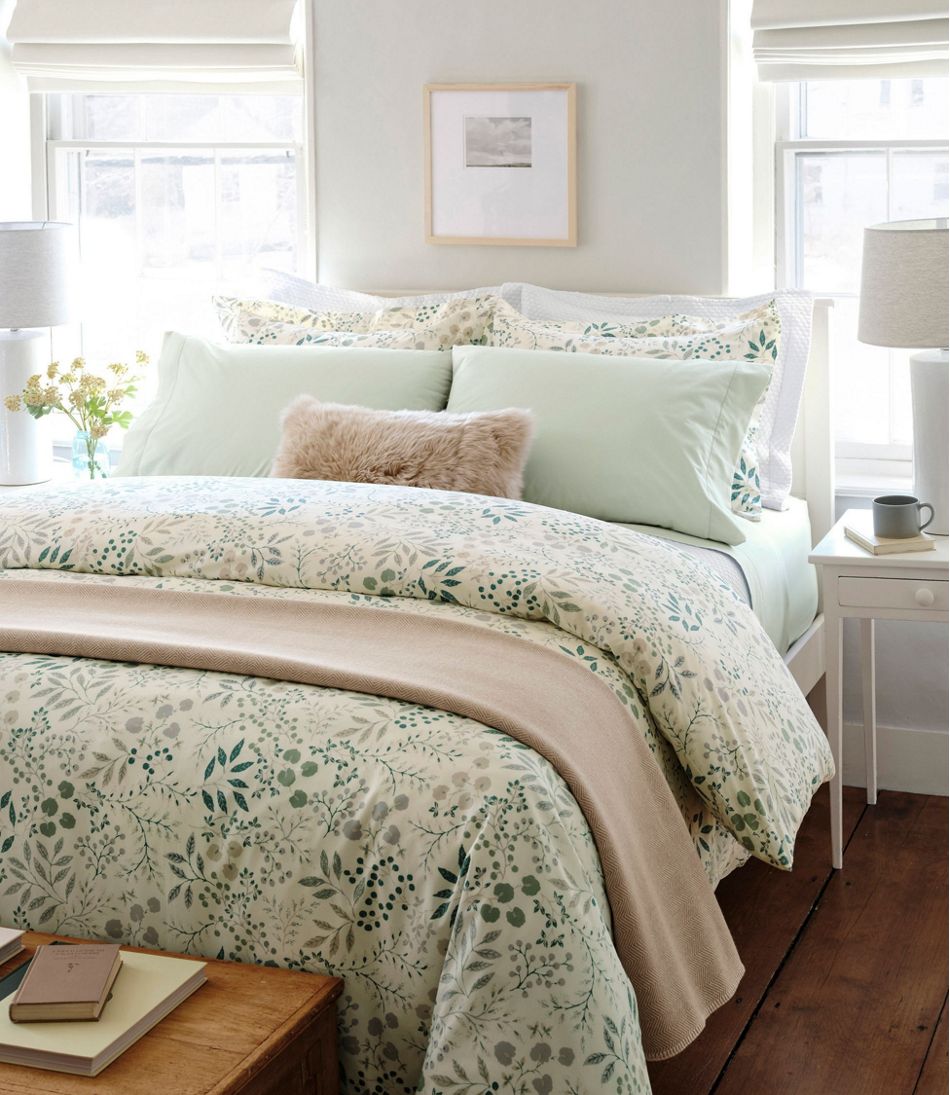 280-Thread-Count Pima Cotton Percale Comforter Cover Collection, Print