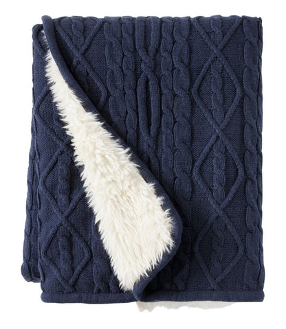 1912 Heritage Knit Faux Fur Throw, Cable
