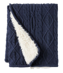 1912 Heritage Knit Faux Fur Throw Cable