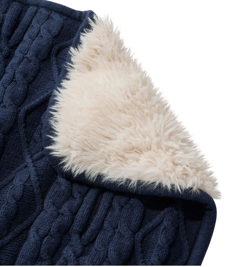 1912 Heritage Knit Faux Fur Throw Cable