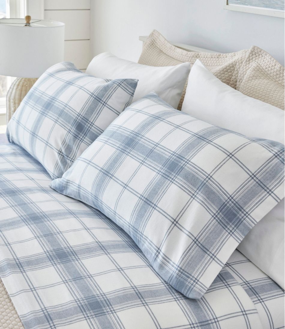 Organic Flannel Sheet Collection Plaid