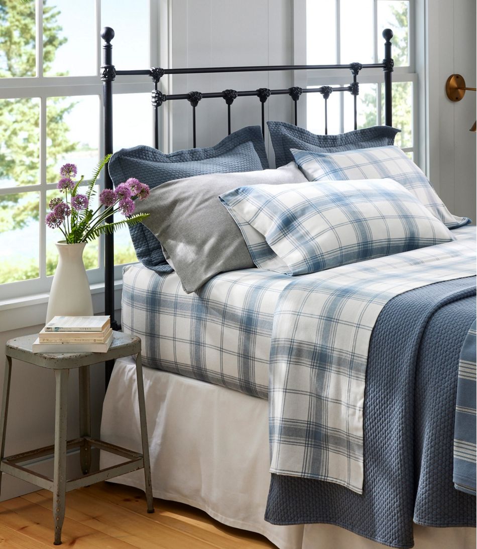 Organic Flannel Sheet Collection Plaid