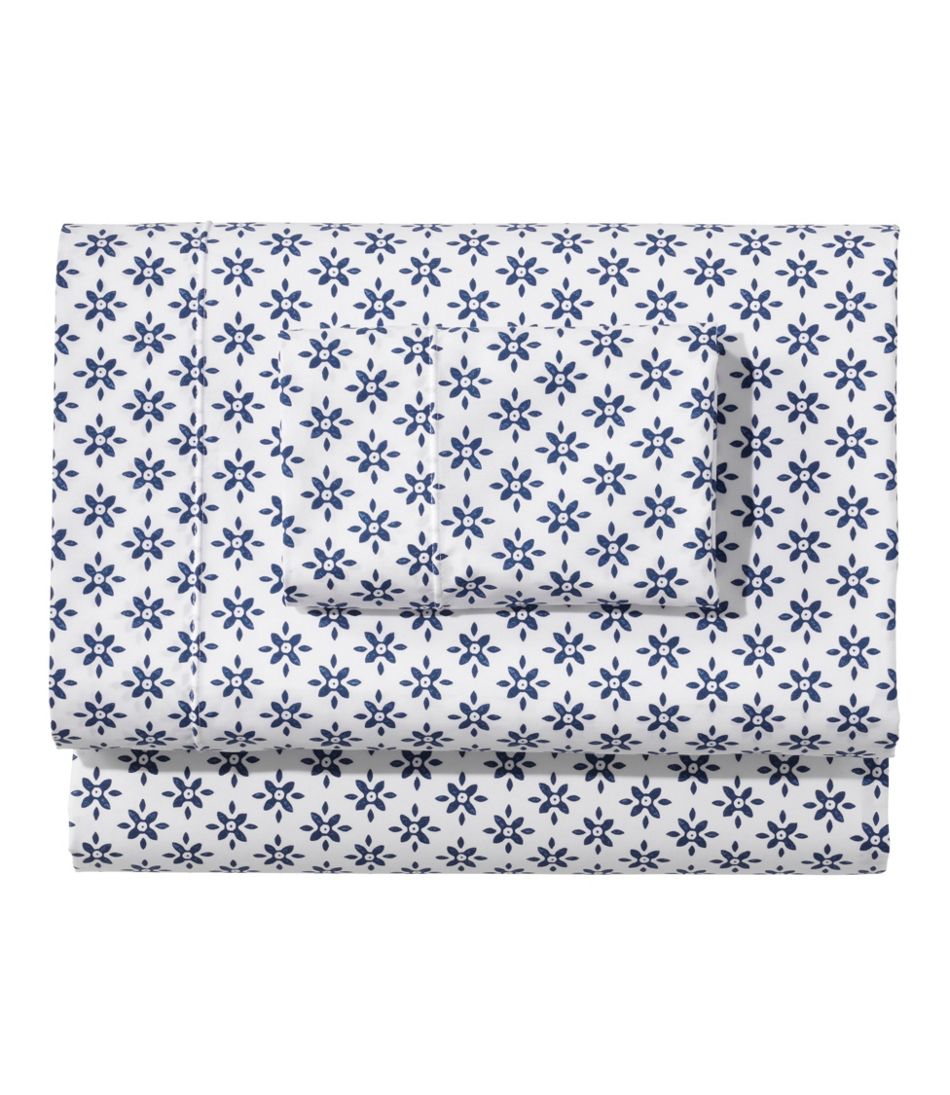 Block Floral Print Sunwashed Percale Sheet Collection