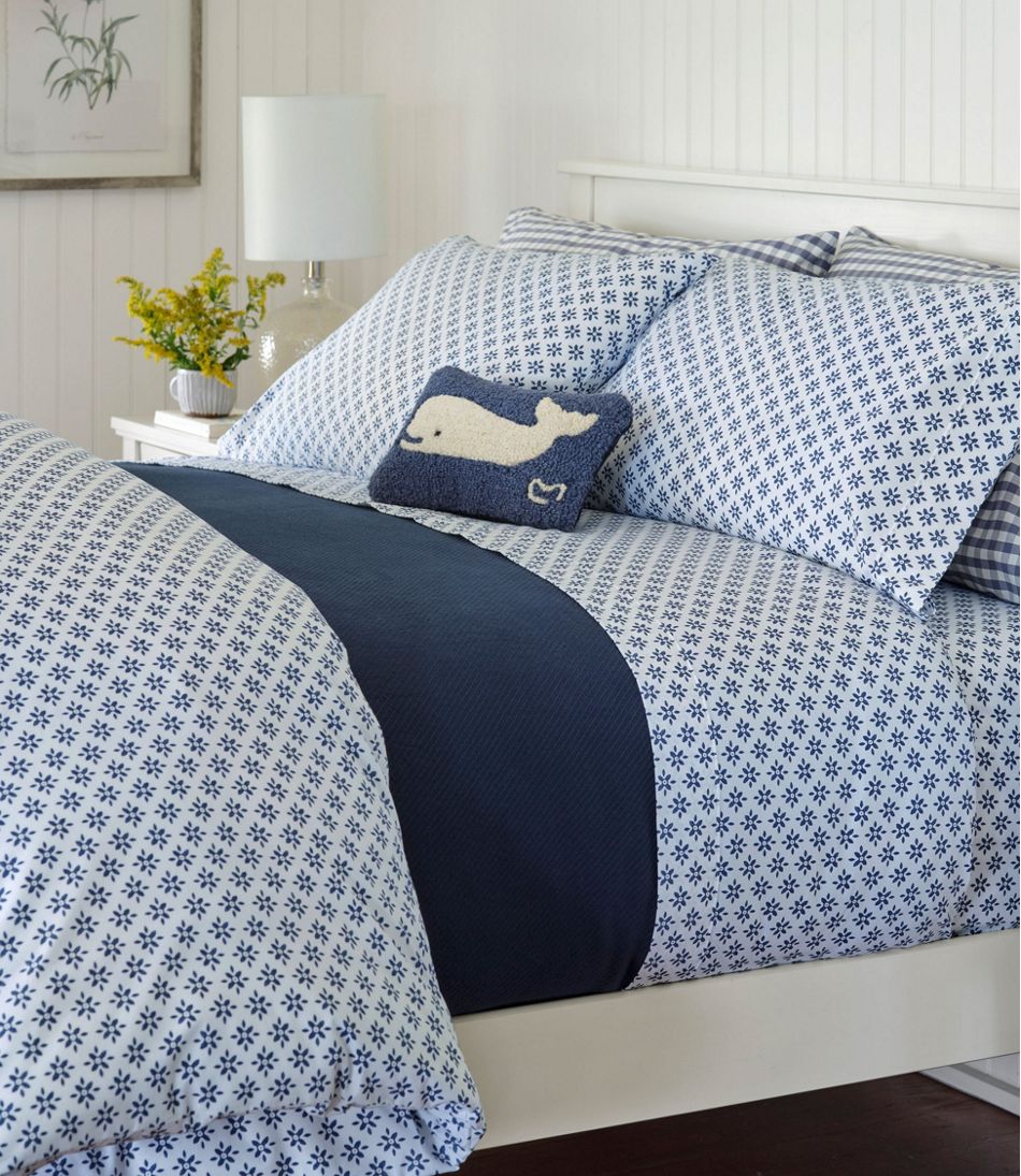 Block Floral Print Sunwashed Percale Sheet Collection