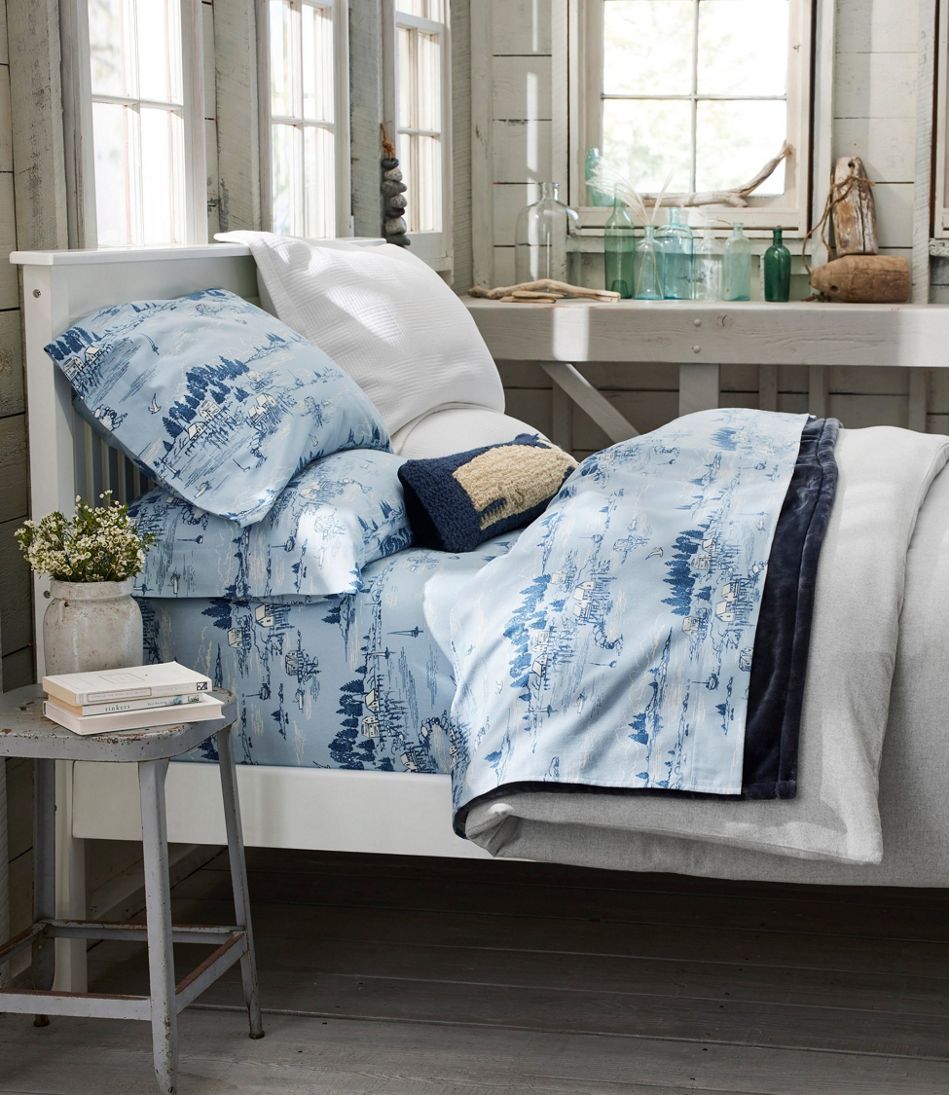 Coastal Landscape Flannel Sheet Collection