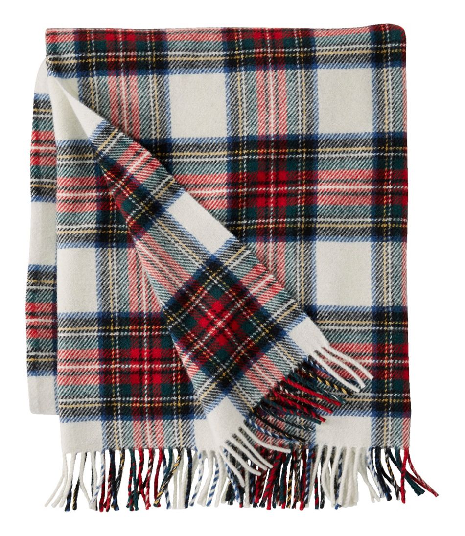 L.L.Bean Washable Wool Throw Plaid 54" x 60"