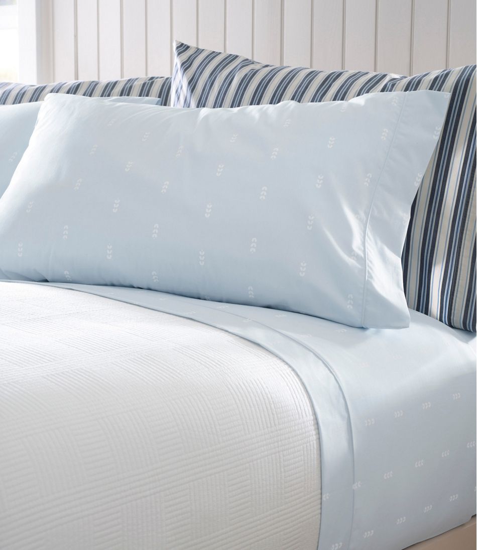Stamped Leaf Print Sunwashed Percale Sheet Collection