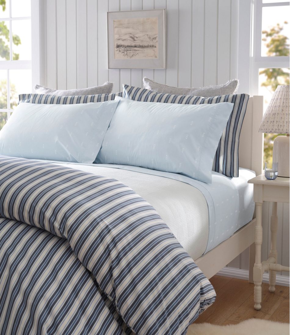 Stamped Leaf Print Sunwashed Percale Sheet Collection