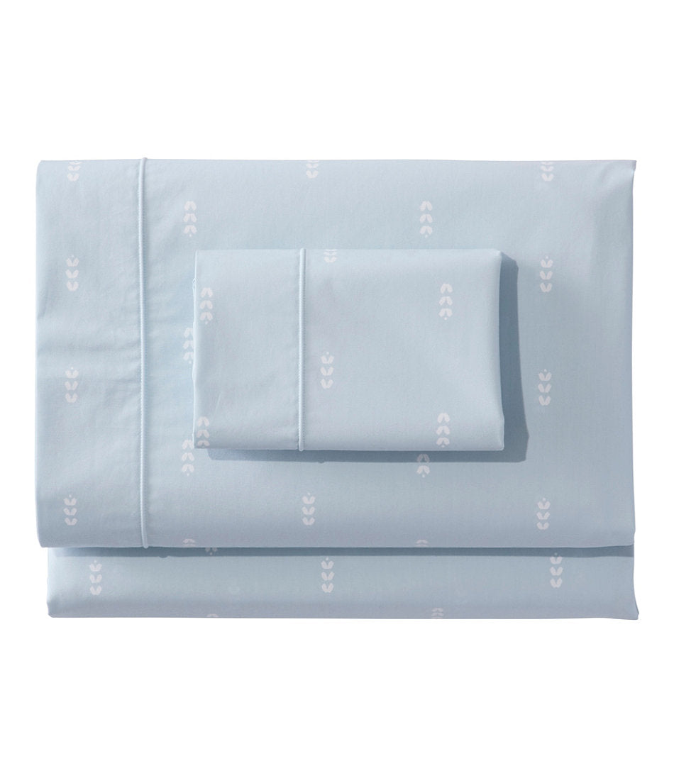 Stamped Leaf Print Sunwashed Percale Sheet Collection