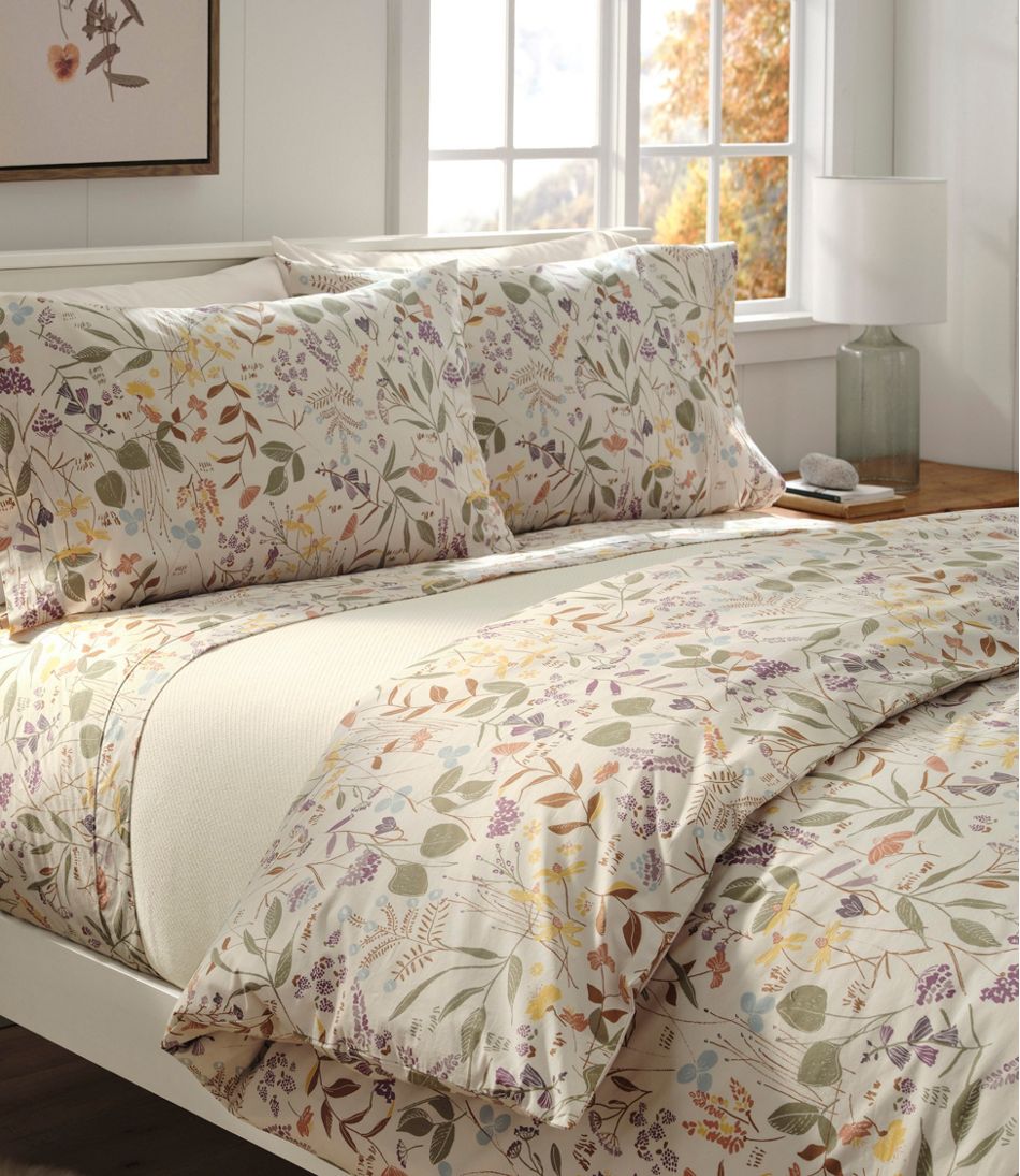 Birch Floral Percale Comforter Cover Collection