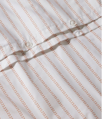 Sunwashed Percale Comforter Cover, Stripe Leaf