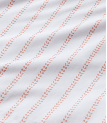 Sunwashed Percale Comforter Cover, Stripe Leaf