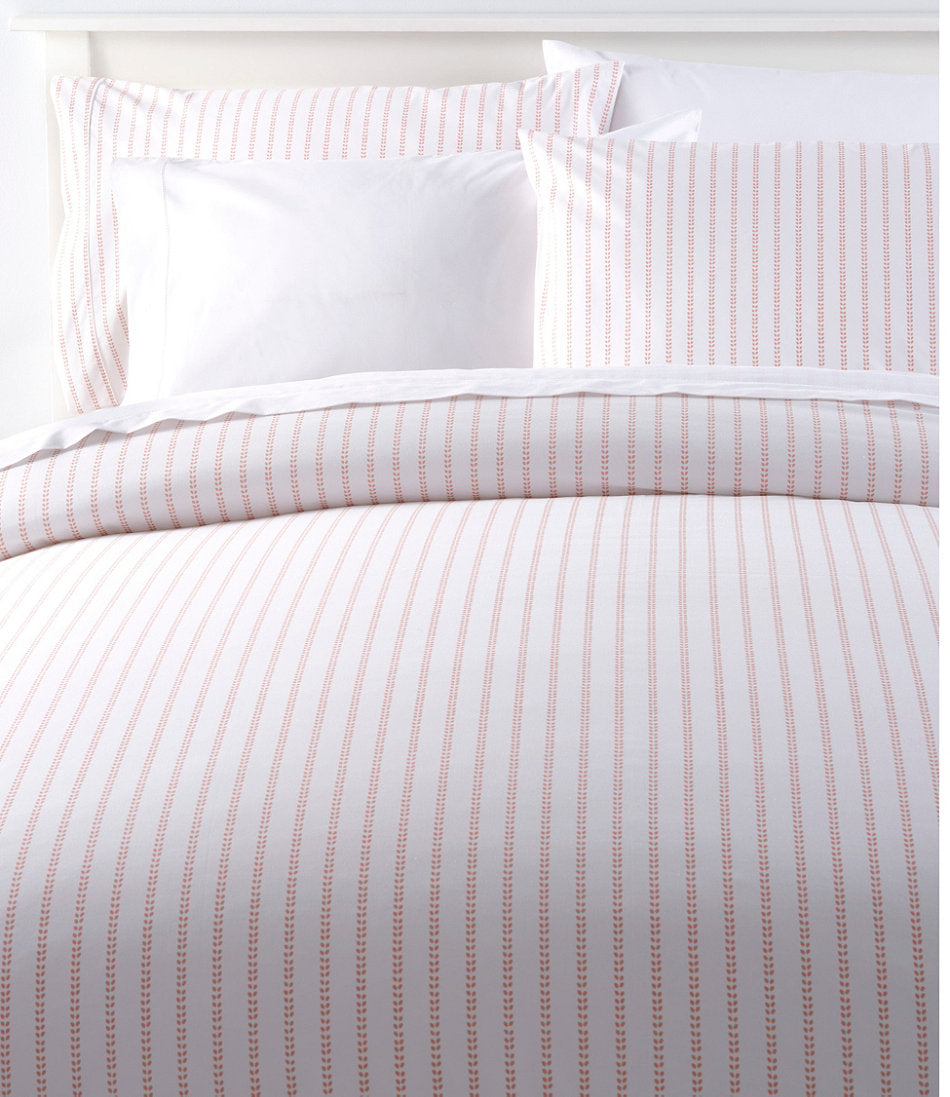 Stripe Leaf Sunwashed Percale Comforter Cover