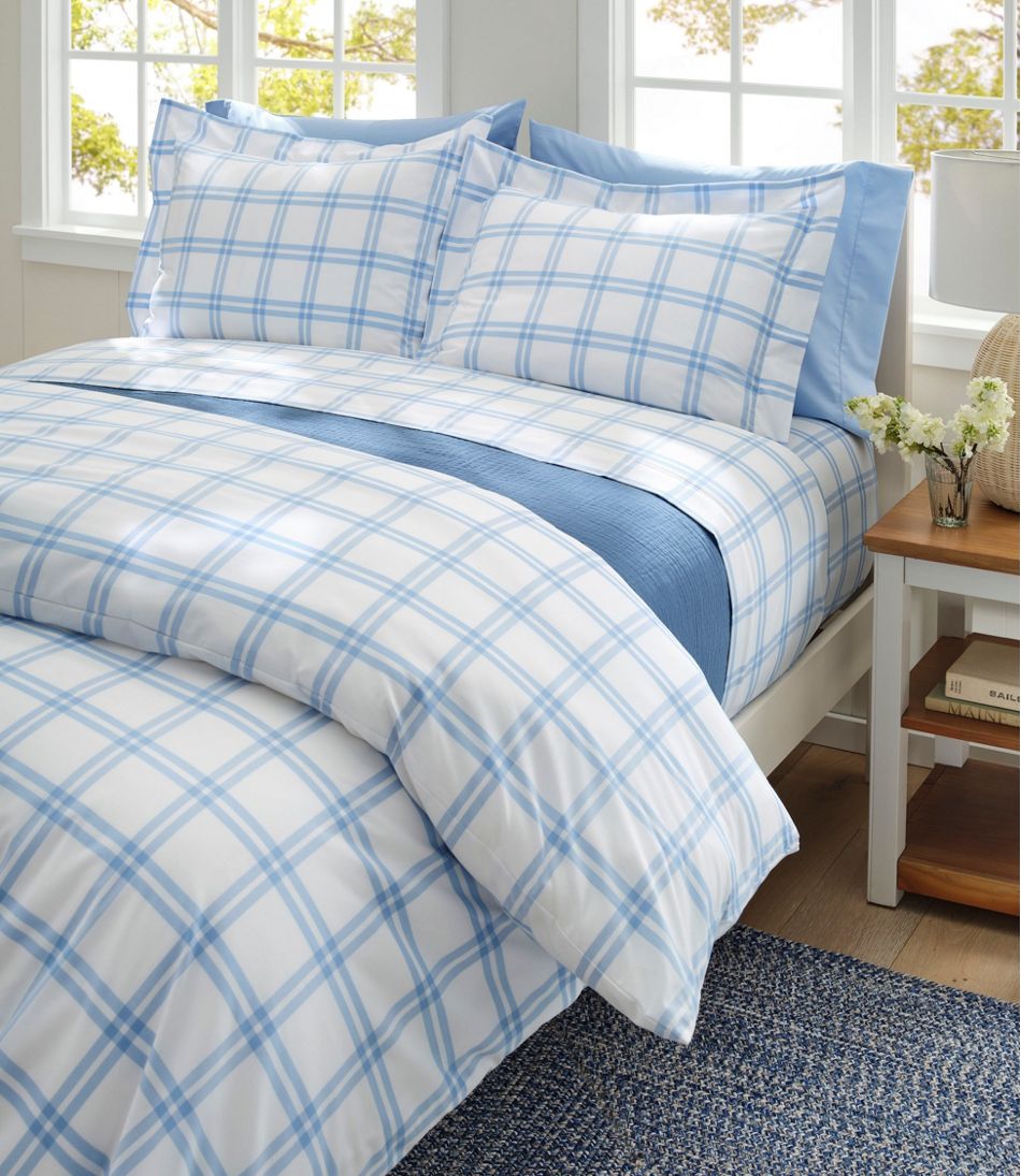 Windowpane 280-Thread-Count Pima Cotton Percale Comforter Cover Collection