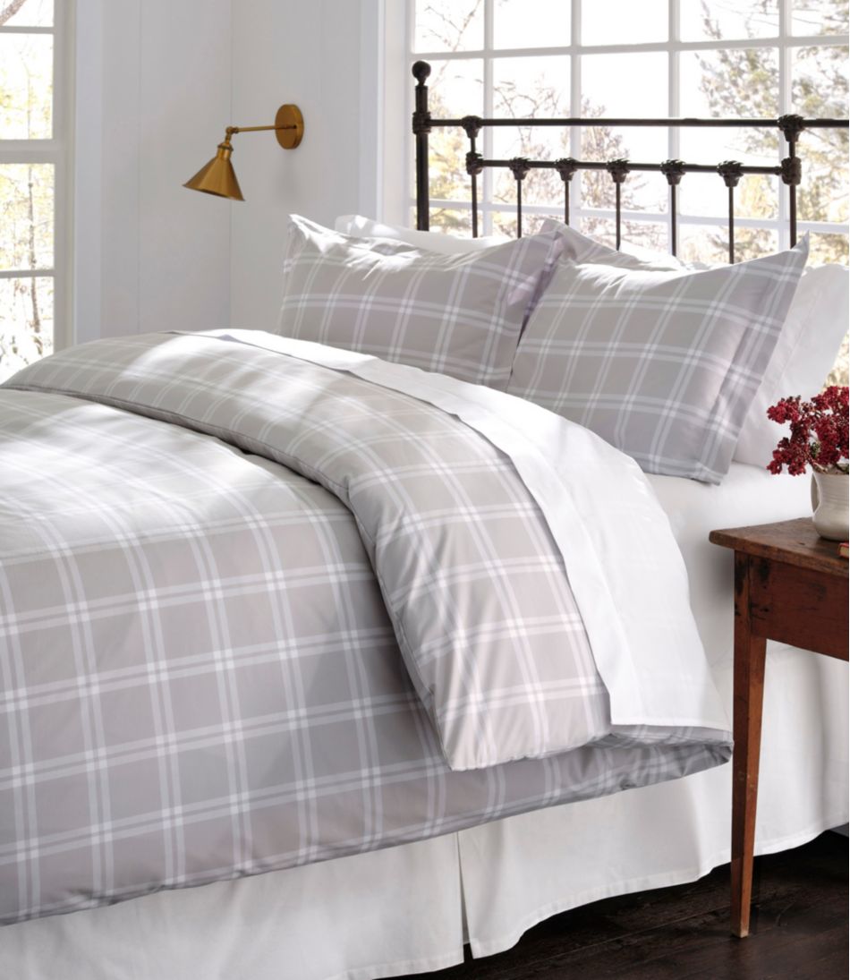 Windowpane 280-Thread-Count Pima Cotton Percale Comforter Cover Collection