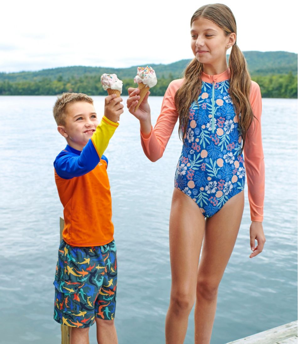 Rashguard One-Piece Girls' Watersports Swimwear