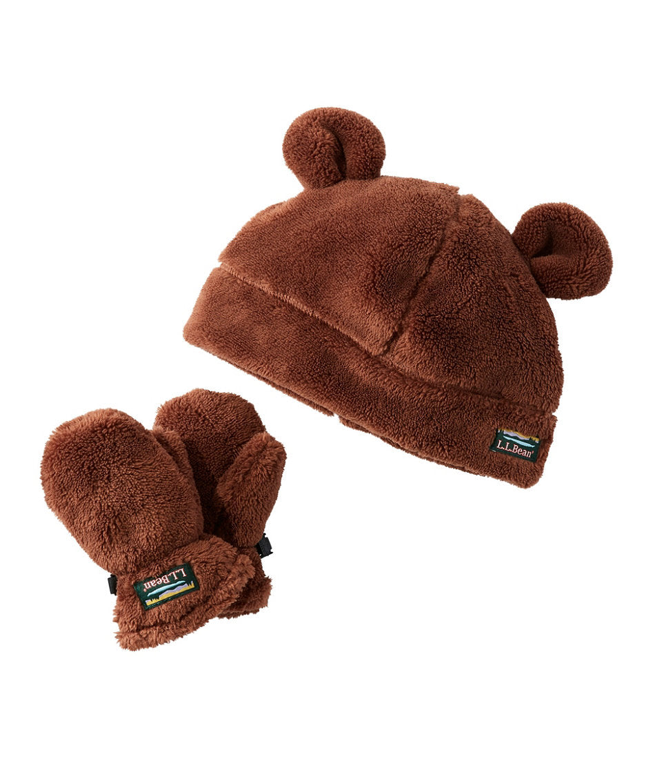 Toddlers' Hi-Pile Hat and Mitten Set