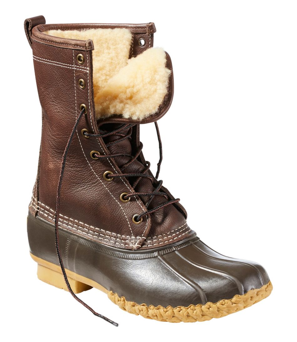 10 Inch Women's Shearling Lined Bean Boots