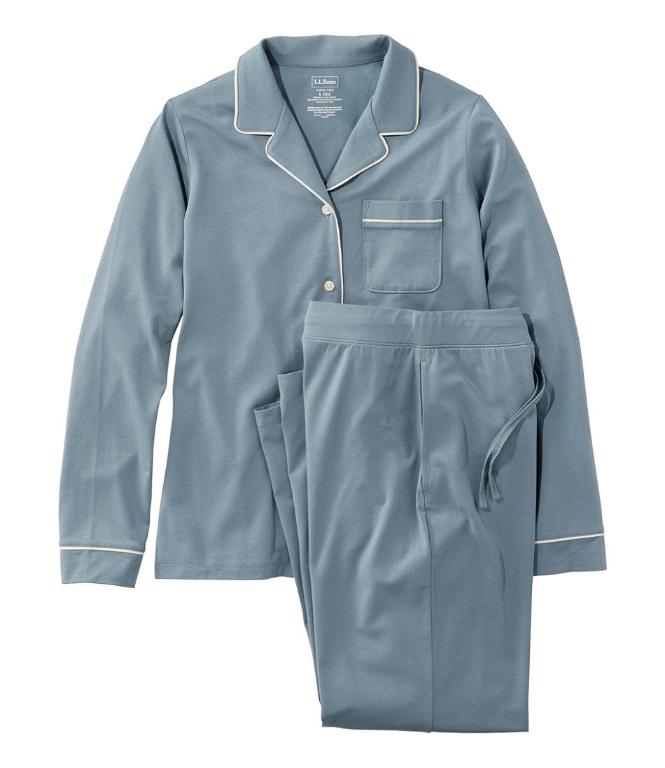 Women's Super-Soft Shrink-Free Pajama Set Button-Front