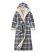 Sherpa-Lined Long Women's Scotch Plaid Flannel Robe