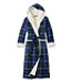 Sherpa-Lined Long Women's Scotch Plaid Flannel Robe